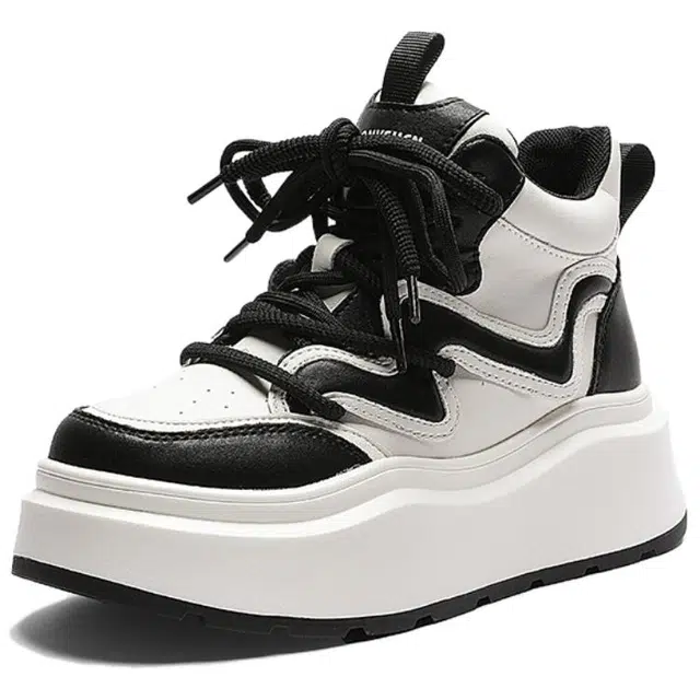 阿比让 时尚百搭休闲潮流舒适厚底显高轻盈通勤 中帮 板鞋 女