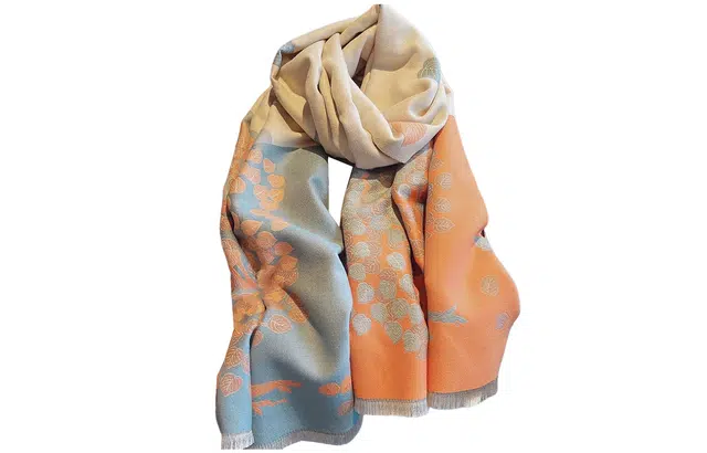 优幽兰 潮流轻奢风高级感温柔拼色秋冬保暖外穿披肩女时尚百搭氛围感仿羊绒围脖优雅气质通勤穿搭 棉 女款