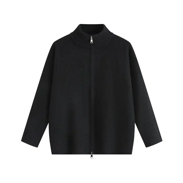 加荣 简约复古美式拉链开衫男士款立领基础款情侣外套保暖柔软舒适亲肤男生针织衫春秋百搭通勤男休闲男慵懒风男上衣 男女同款