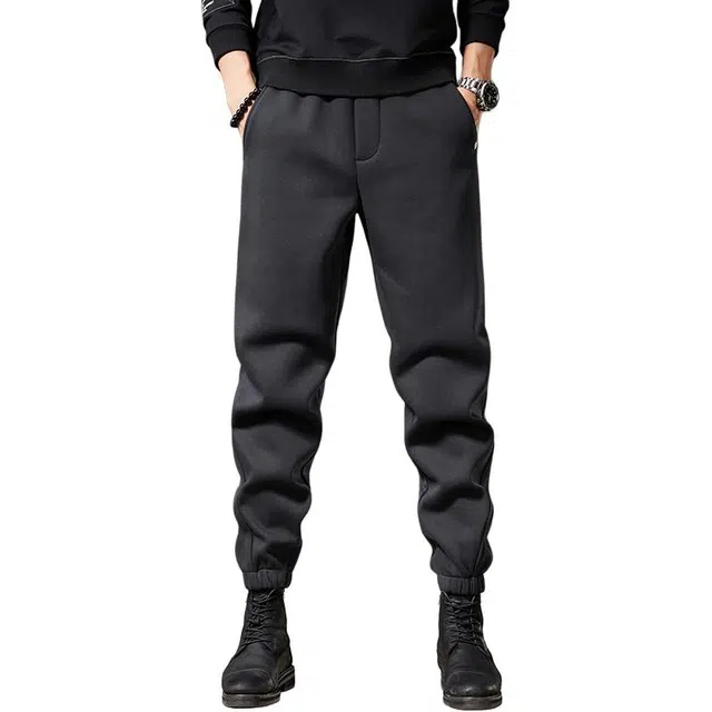 贵色 秋季 美式潮流复古纯色简约风针织男士潮牌时尚百搭松紧腰系带设计感宽松直筒哈伦运动长裤休闲裤 束脚 男女同款