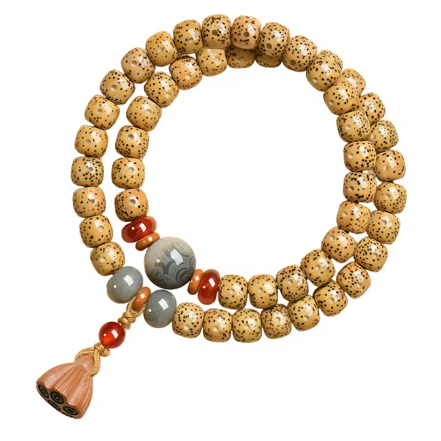 子婳 菩提子佛珠文玩转运珠招财纳福平安顺逐吉祥好运多圈叠戴清新雅致时尚复古民族风串珠 星月菩提 手串 男女同款情侣款