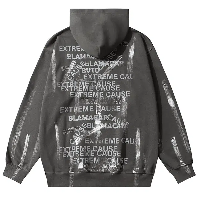 拾个壹先生 美式复古重磅高街水洗做旧小众宽松休闲百搭字母印花卫衣 男女同款