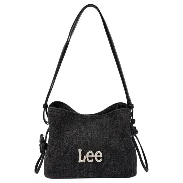 Lee Denim Quilted Shoulder Bag Black