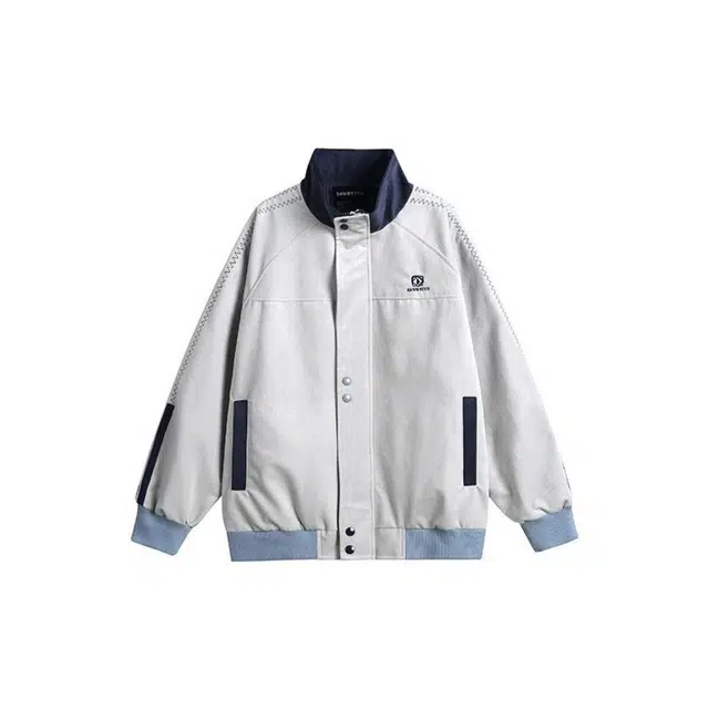 小卷要加油 棒球服女春秋季韩系条纹休闲宽松学生外套潮夹克 女款