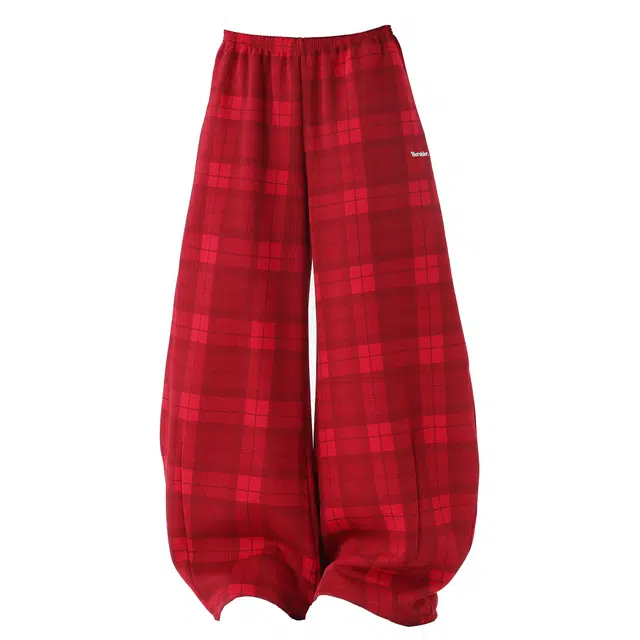 艾梵斯贝 美式复古格纹字母刺绣简约设计款无性别日常通勤百搭高级感宽松时尚高街风法式慵懒感阔腿休闲裤 男女同款