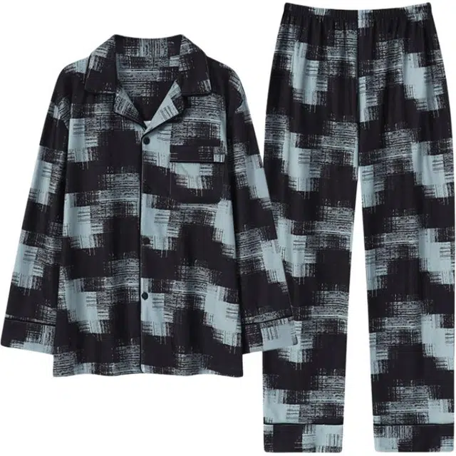 浮光岛屿 简约柔软休闲舒适休闲亲肤可外穿家居服睡衣套装 礼袋装 男款 图片色