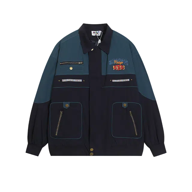 奇迹街区 美式复古秋季宽松休闲百搭情侣夹克外套 男女同款