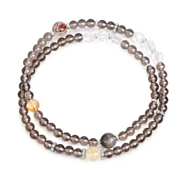 【爱情美满】 金六福吉祥 神秘之夜 新中式国潮小众复古高级感百搭精致日常纳福转运周年礼#好运 水晶 手串 男女同款情侣款