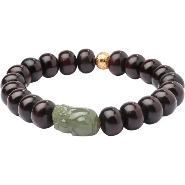 三檀小舍 国潮新中式 招财貔貅精致轻奢高级 木作 文玩手串 男女同款情侣款 紫檀属