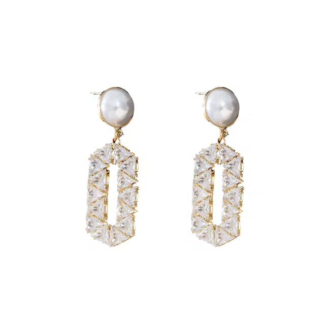 澜耀 气质几何 小众设计高级感轻奢精致法式优雅耳饰 合金 耳环 女款