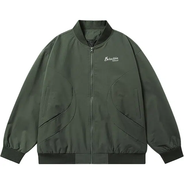 普鲁士多特蒙德 美式棒球领不规则拼接飞行员高街防泼水基础百搭宽松速干休闲夹克外套 男女同款
