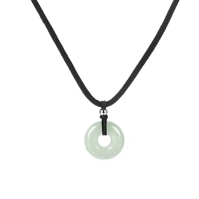 爱骊 【精致设计】岁岁平安 转运珠吉祥好运新中式复古经典简约百搭时尚高品质 玉髓 项链 男女同款