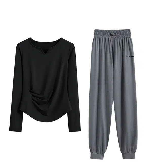 百思绒  羽毛球运动户外登山跑步普拉提瑜伽  健身套装  女款