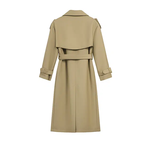 思蓓儿 经典显瘦显高高级感大衣中长过膝翻领气质时尚外套女风衣 女款