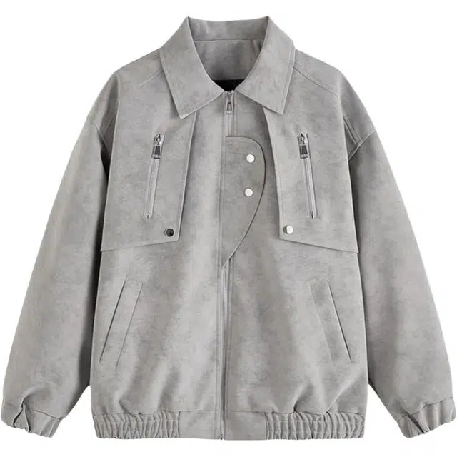 稻草人 潮流经典百搭痞帅皮衣夹克 男女同款