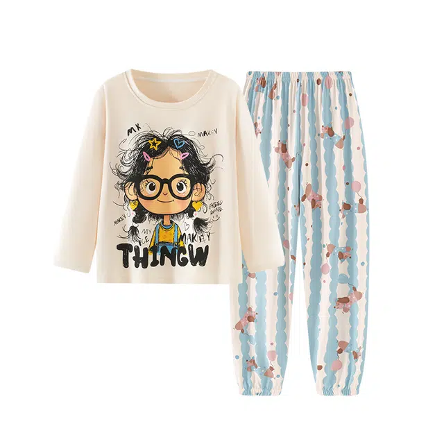 欧诗帛 大码带胸垫爆款宽松春秋季可外穿长袖家居服睡衣套装 女款