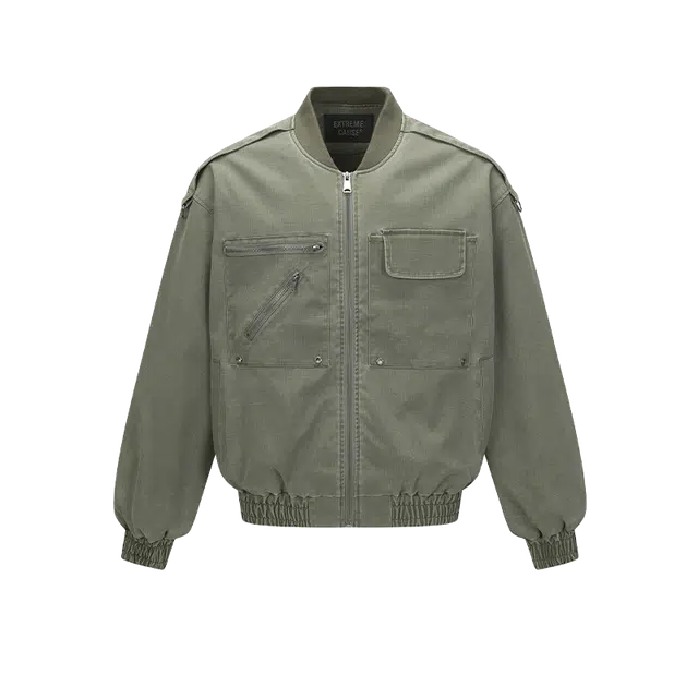 奇迹街区 秋季美式复古宽松情侣休闲百搭夹克外套 男女同款