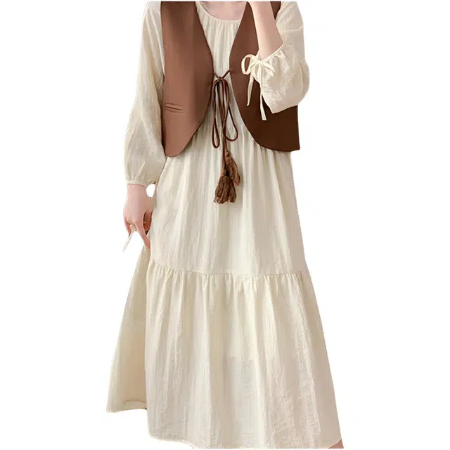 天才小熊 时尚舒适休闲百搭长袖连衣裙 女款