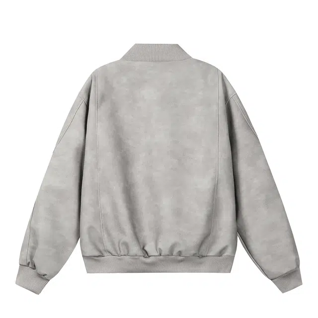 哲源 美式复古麂皮绒做旧扎染翻领设计感男款春秋外套潮牌百搭宽松舒适飞行员休闲夹克 男女同款