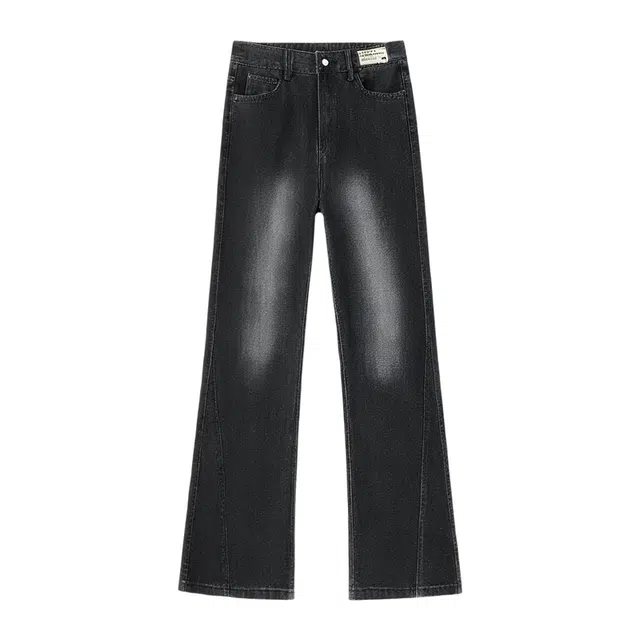 下层基础 微喇美式复古高街宽松休闲潮牌百搭简约户外运动通勤水洗亲肤透气牛仔裤  男女同款