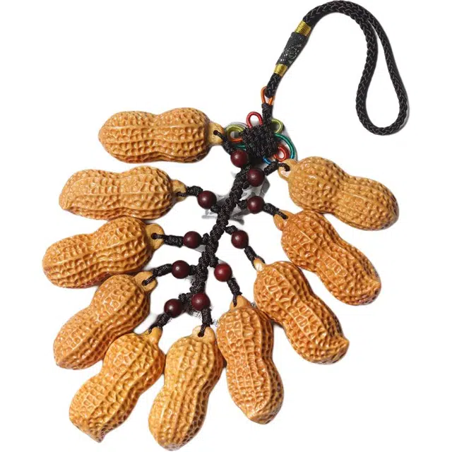 得笙陌 好事花生寓意个性挂饰创意车挂包包挂#好运 黄金檀 挂件 男女同款情侣款