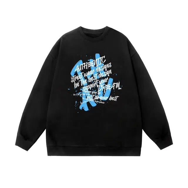 棉基因 早秋学院风职场风高街时尚潮牌简约潮男青少年复古男装减龄感通勤高级感韩系穿搭女士基础款无帽打底衫慵懒风女圆领卫衣 男女同款