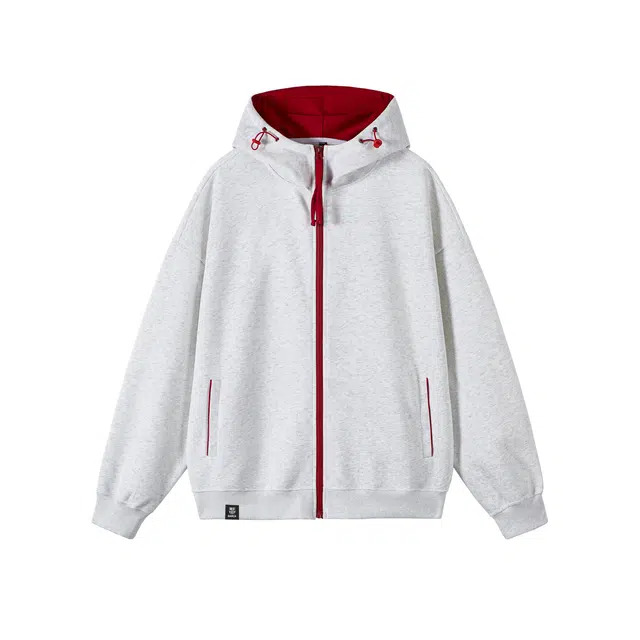 巴塞罗那足球俱乐部 拼接撞色个性设计感休闲舒适柔软宽松拉链长袖外套无性别主义上衣开衫连帽情侣款百搭高领卫衣 男女同款