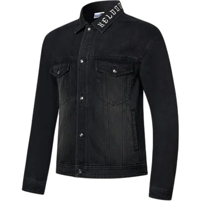 乔丹 篮球系列 字母单排扣翻领长袖牛仔外套 男款