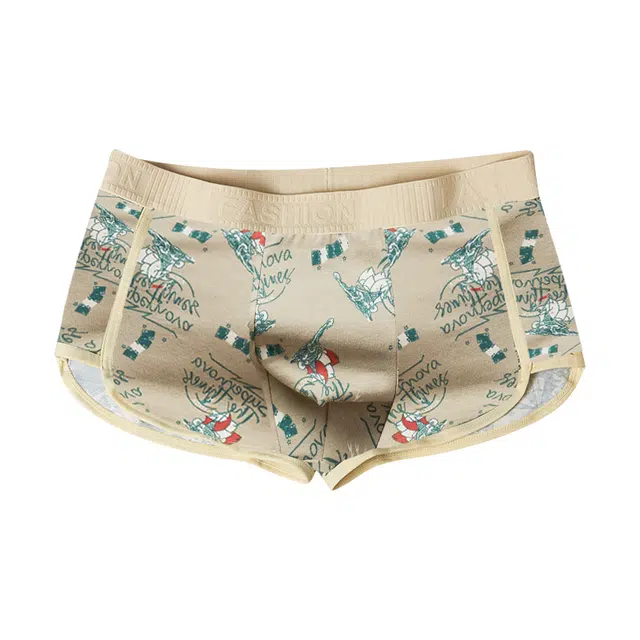 英莱仕 亲肤运动裸感图案清新复古优雅透气吸汗时尚潮流天然柔软舒适礼盒装内裤 男款