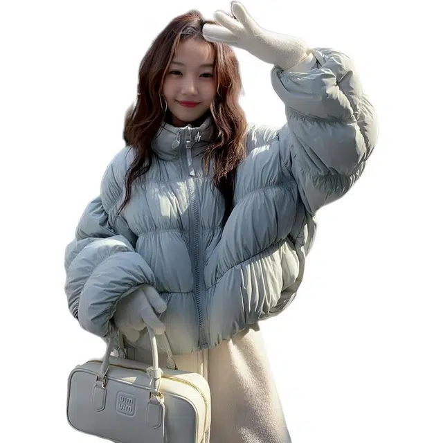 丝絮丝绸 冬季时尚宽松设计感显瘦面包服外套 棉服 女款