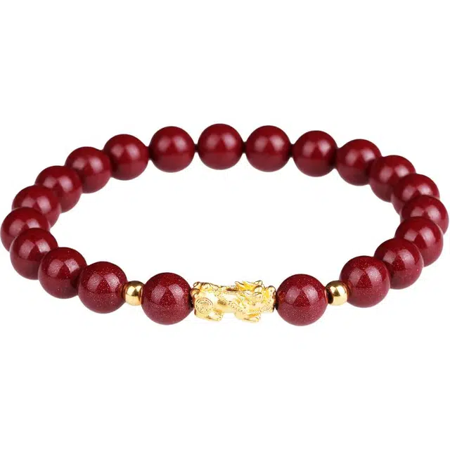 妍韵珠宝 黄金貔貅 转运珠 紫金砂 再造辰砂朱砂 玉石手串 男女同款情侣款 龙年本命年