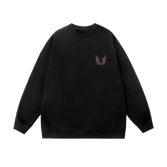 棉基因 早秋嘻哈摇滚学院高街时尚潮牌简约潮男青少年复古男装减龄感通勤高级感韩系穿搭女士基础款无帽打底衫慵懒风女圆领卫衣 男女同款