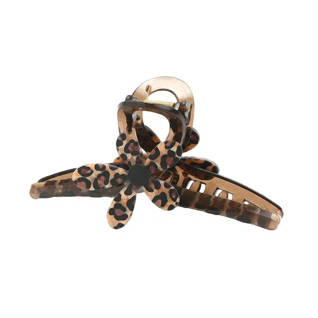 如花梦 气质豹纹高级感后脑勺盘发 亚克力 发夹 女款