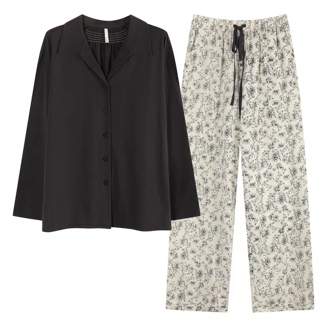 俏薇妮 春秋纯棉长袖开衫可外穿家居服睡衣套装 女款