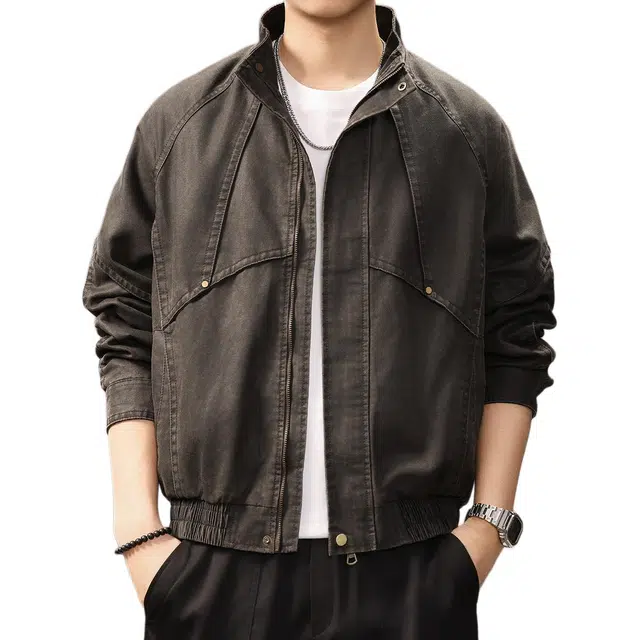 贵色 城市机能做旧潮牌高街痞帅休闲皮衣 男女同款