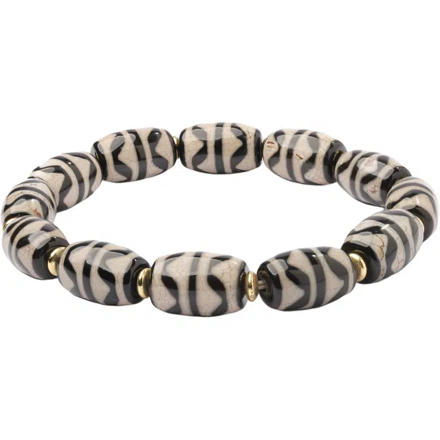 三檀小舍 国风国潮藏式民族风虎牙天珠平安守护#好运 玛瑙 手串 男女同款情侣款