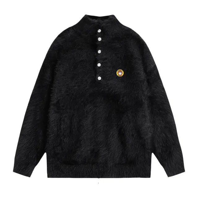 吾皇猫 美式复古高街简约基础款学院风半高领套头上衣潮流潮牌长袖打底衫休闲宽松时尚百搭痞帅慵懒风秋冬款针织衫 男女同款