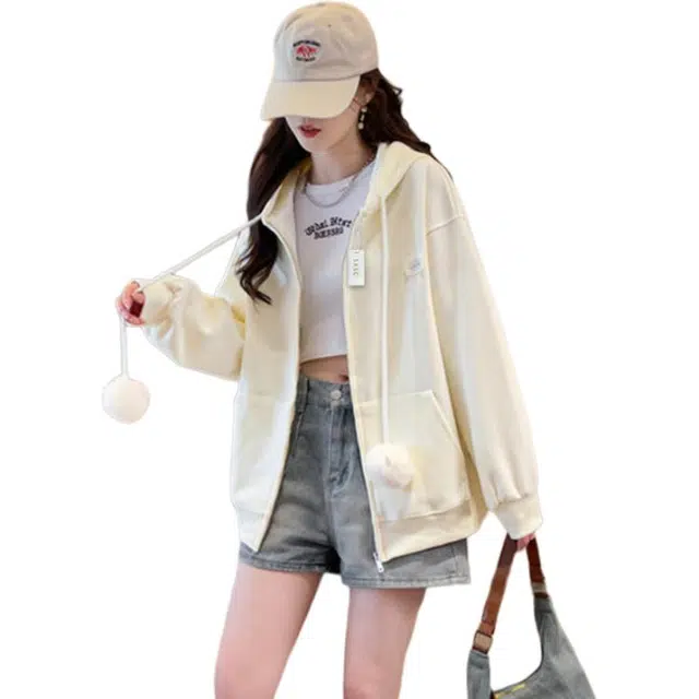丝絮丝绸 学院风简约时尚随性复古穿搭宽松上衣卫衣 女款