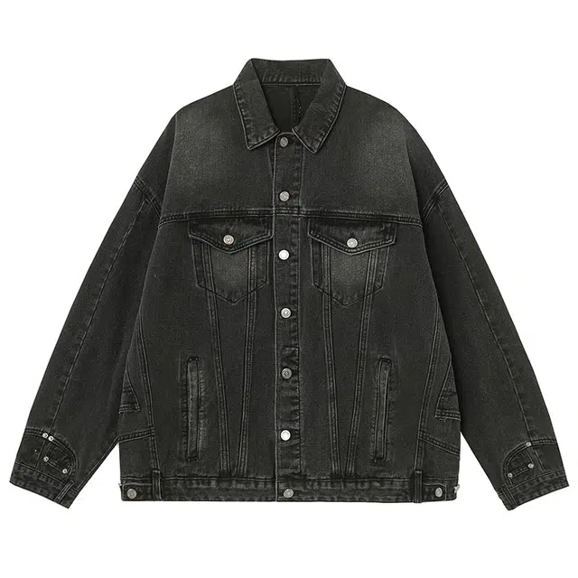 拾个壹先生 美式复古高街重磅做旧宽松休闲百搭高级感牛仔外套夹克 男女同款
