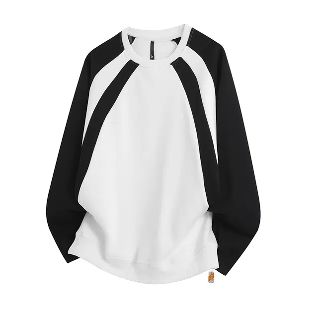 北欧攻略 美式高街潮牌条纹圆领秋冬加绒季重磅百搭情侣上衣青少年宽松外套卫衣 男女同款