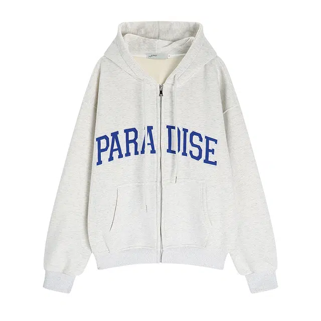 思蓓儿 加厚上衣字母外套开衫连帽加绒女宽松慵懒风卫衣 女款