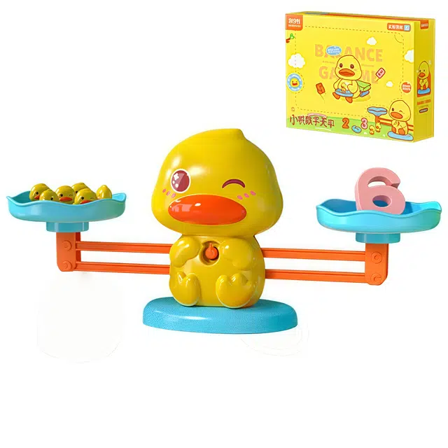 贝贝家 萌趣数字黄鸭青蛙思维训练称重天秤 趣味砝码 早教教具