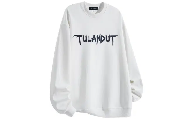 图兰朵 美式复古街头翅膀印花休闲宽松圆领卫衣 男女同款