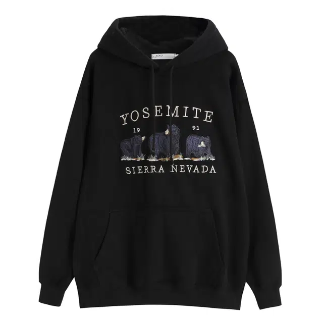 思蓓儿 加绒宽松休闲刺绣卡通三只熊连帽女潮牌卫衣 女款