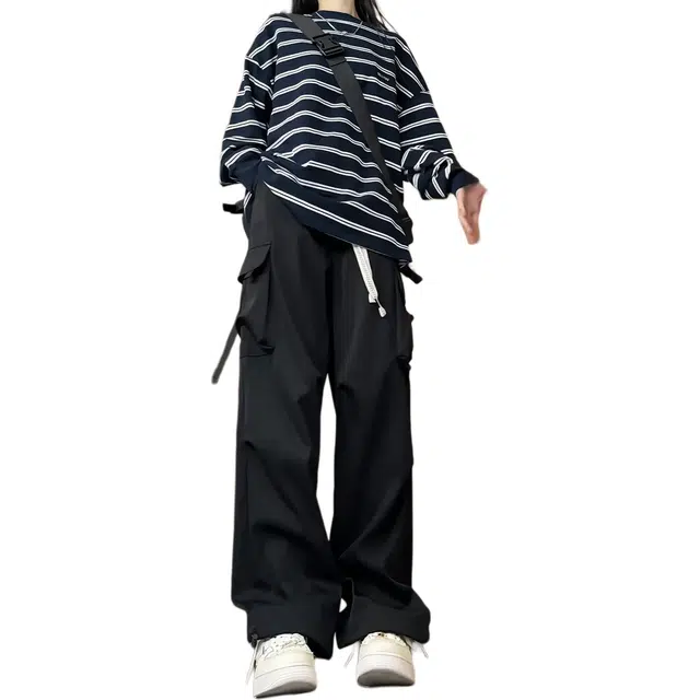 欧迪芬 春秋季潮流港风高街口袋时尚伞兵户外运动速干休闲工装裤 男女同款