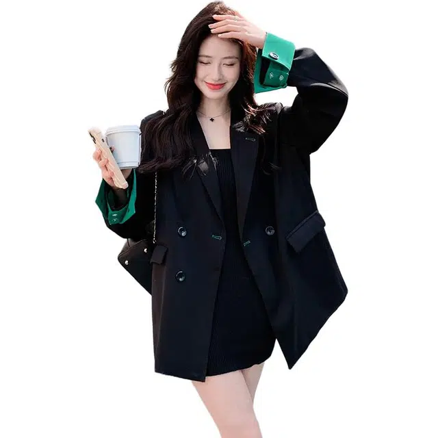 稻草人 时尚显瘦优雅气质简约百搭个性休闲秋外套西装 女款