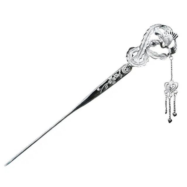 聆听花开 凤凰古风盘子流苏 步摇汉服头饰铃铛珠宫铃凤九结婚高级感#好运 合金 发簪 女款