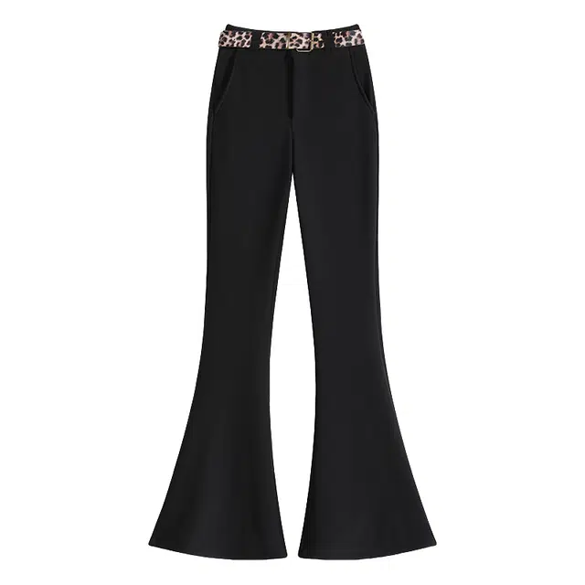 思蓓儿 高腰裤女拖地裤垂感韩版阔腿裤微喇叭裤子潮休闲裤 女款