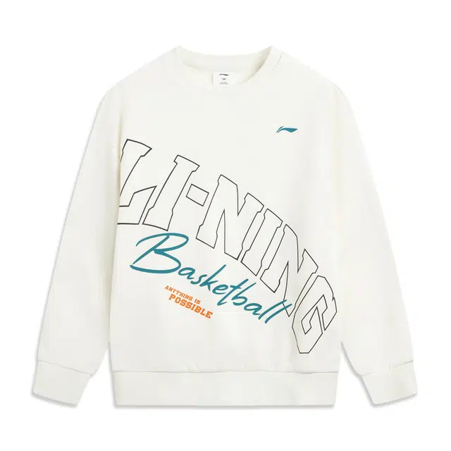 李宁儿童卫衣 篮球 潮流篮球系列 加绒保暖宽松套头长袖 儿童款