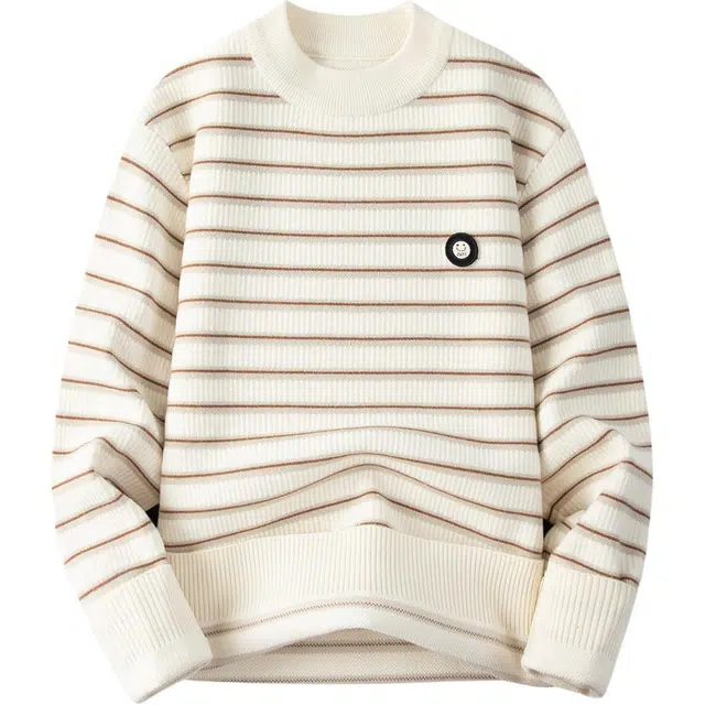 卡丹狄诺 基础款纯色加厚重磅圆领男士上衣毛衣 男款